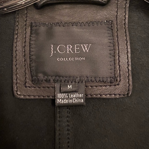 J. Crew Collection Black Leather Chore Blazer Coat - Picture 3 of 5